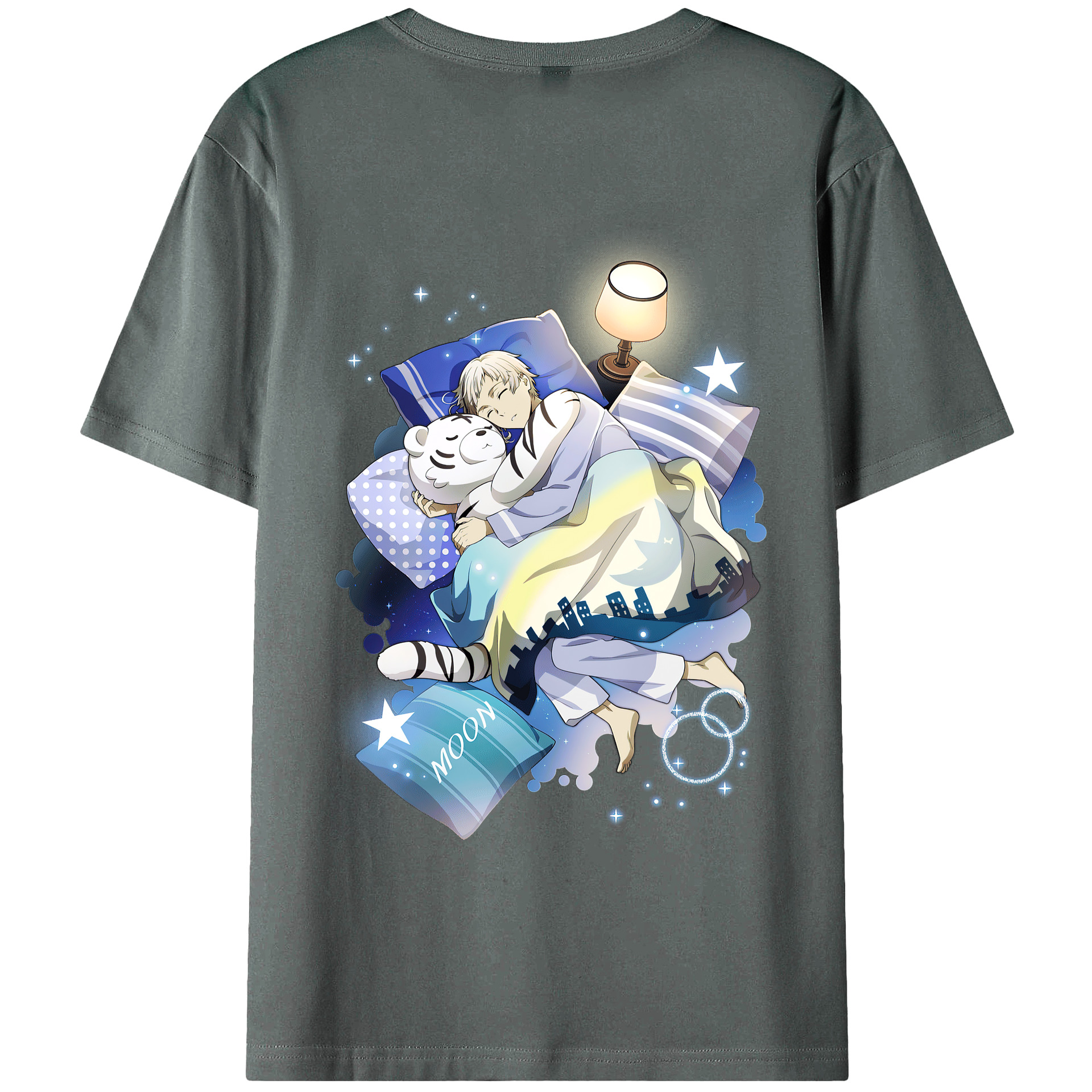 （画像用） 文豪ストレイドッグス Bungo Stray Dogs 綿100％ メンズ半袖Tシャツ（バックプリント） 通気性
